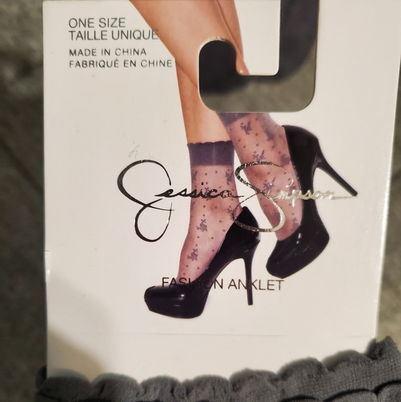 Jessica Simpson Fashion Anklet Socks One Size Chateau Grey - Picture 3 of 4